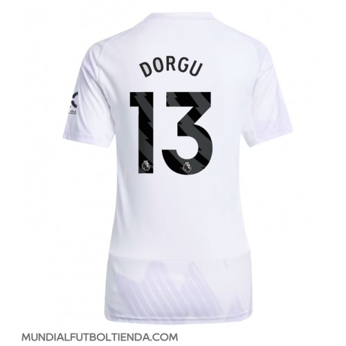Camiseta Manchester United Patrick Dorgu #13 Segunda Equipación Replica 2025-26 para mujer mangas cortas